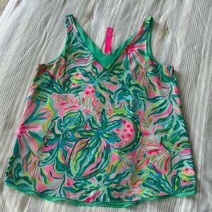 Lilly Pulitzer Florin Hem Tank - Tropical Floral Print